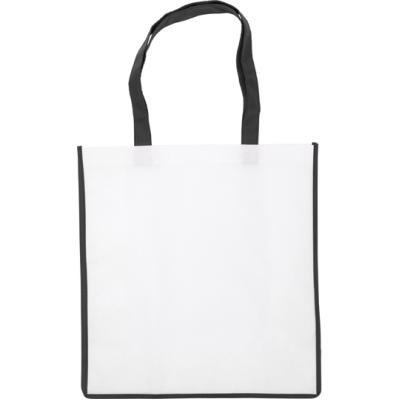 Image of Nonwoven bag with coloured trim.