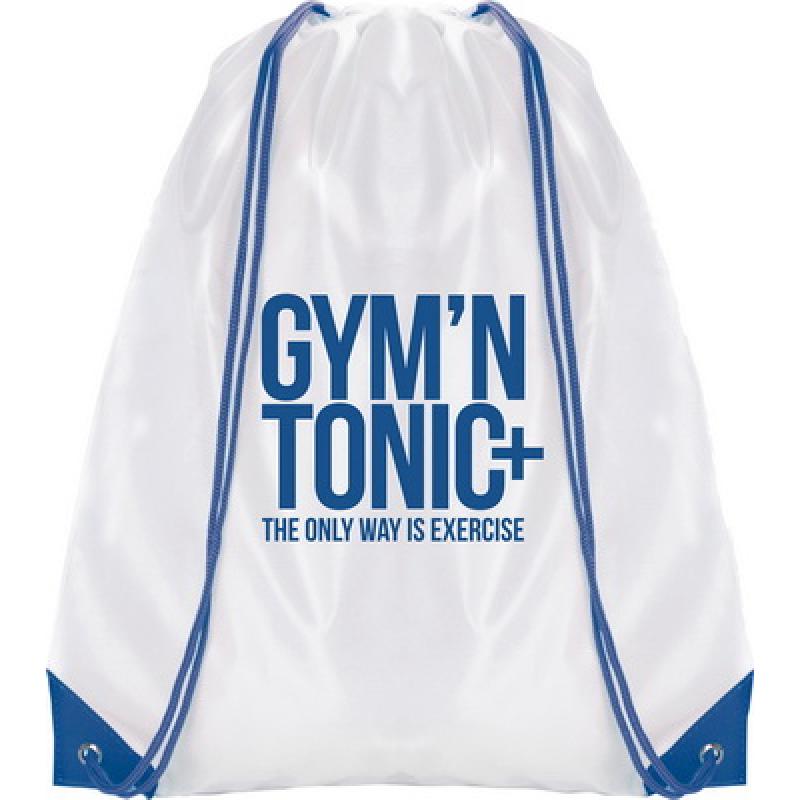 Image of White Coloured Trim Pegasus Drawstring Bag