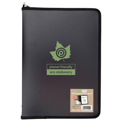 Image of Eco-Eco A4 50% Recycled 30 Pocket Black Zipped Display Book
